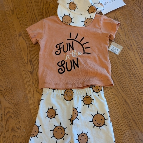 PL Baby Fun in the Sun Outfit - Orange and White size 6 months NWT - Picture 1 of 7